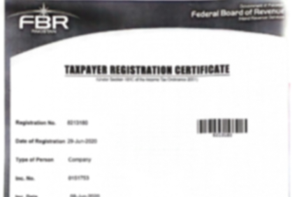 Tax Registration Certificate